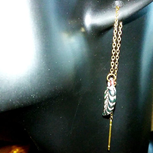 Leaf Threader Earrings - Picture 1 of 3